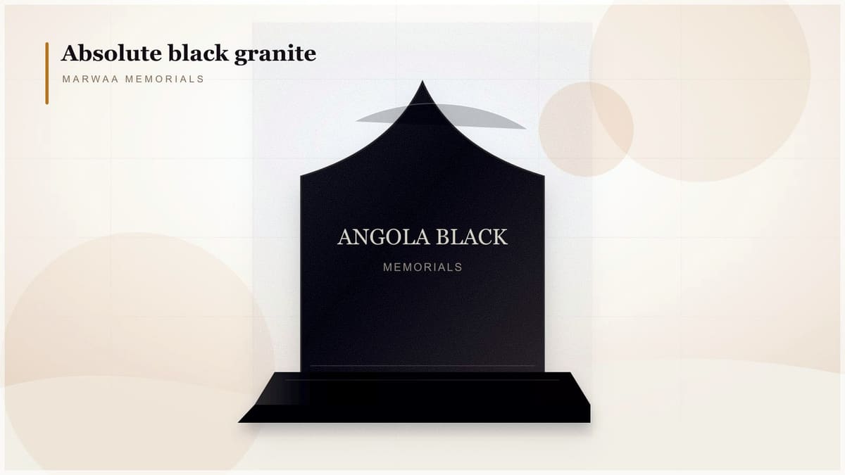 Polished black granite headstone with crisp engraving