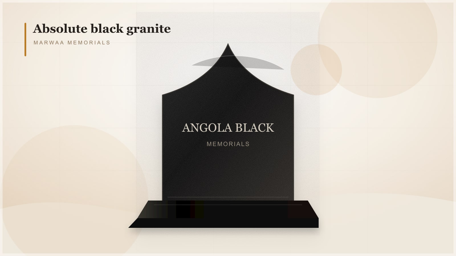 Mirror-polished absolute black granite disc showing deep uniform black color and high-gloss finish