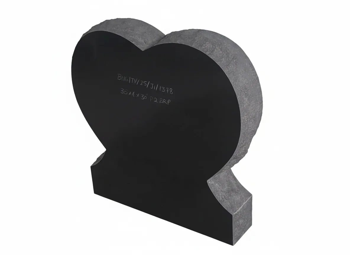 Heart-Shaped Black Granite Monument