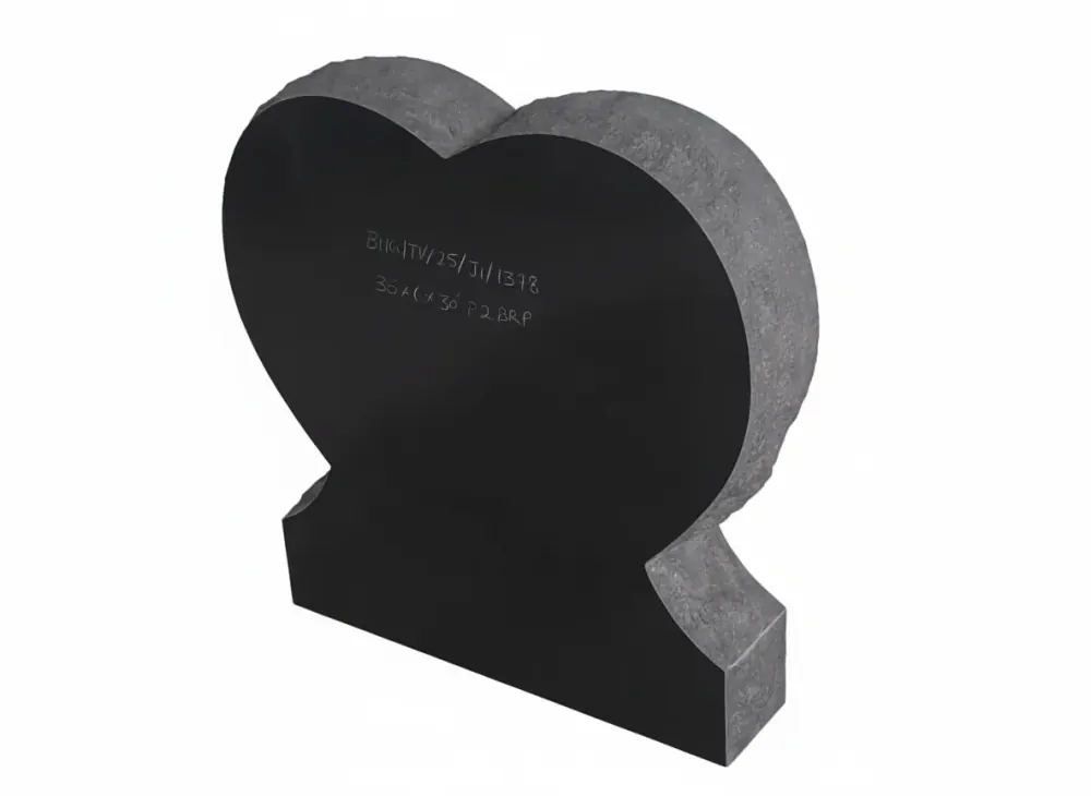 Heart-Shaped Black Granite Monument