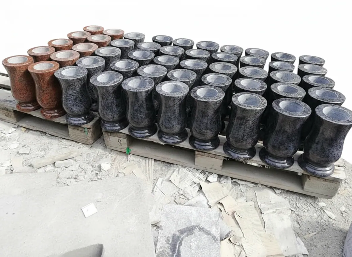 Cylinder Style Granite Vases
