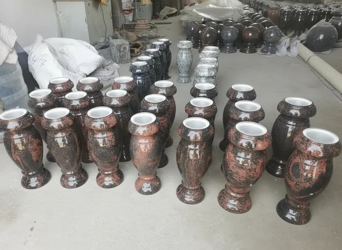 Red Granite Vases Collection